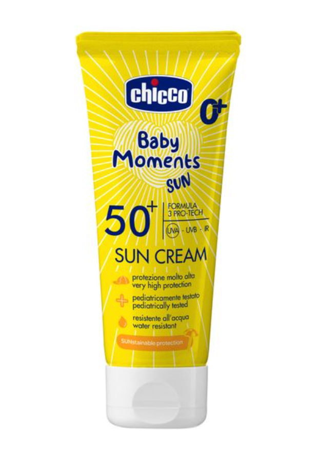 фото упаковки Chicco baby moments Крем солнцезащитный для детей, 0+, SPF50, крем, 75 мл, 1 шт. фото упаковки Chicco baby moments Крем солнцезащитный для детей