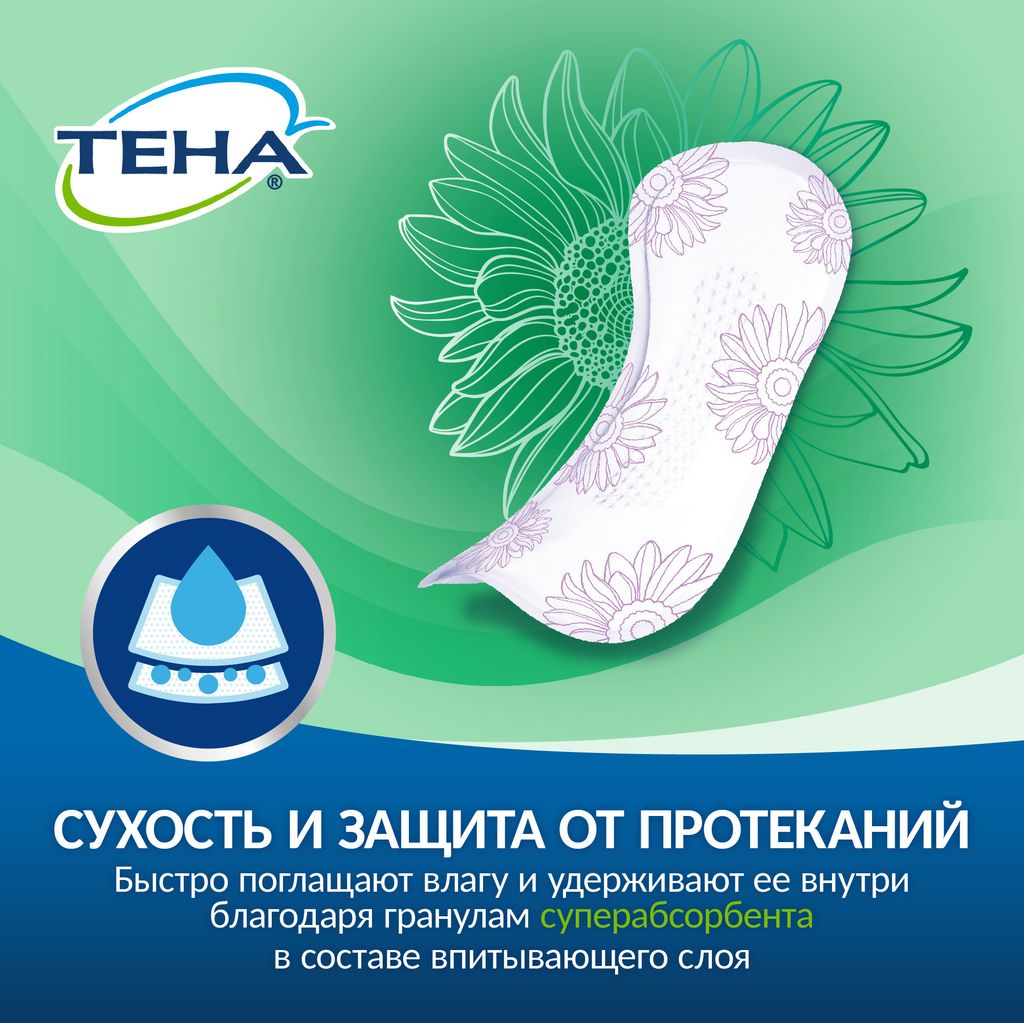 Тена Lady Active Normal Урологические прокладки, прокладки урологические, 3 капли, 24 шт.
