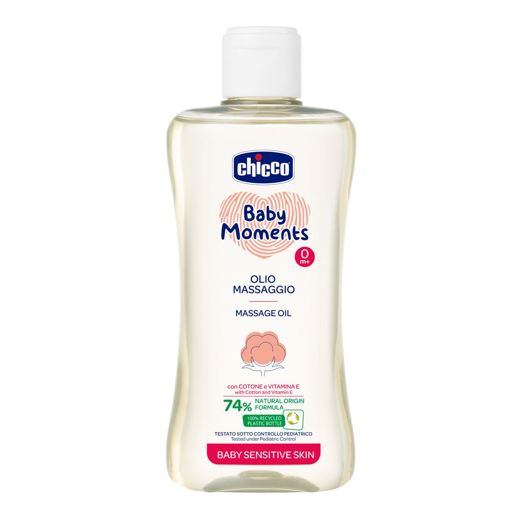 фото упаковки Chicco Baby moments Масло массажное, для детей с рождения, масло, 200 мл, 1 шт. фото упаковки Chicco Baby moments Масло массажное