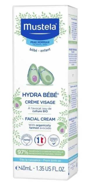 Mustela Hydra-Bebe крем для лица увлажняющий детский, крем для детей, 40 мл, 1 шт.