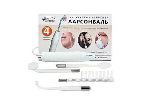 Дарсонваль импульсный массажер Gezatone Biolift 4 118, с 4 насадками, 1 шт.