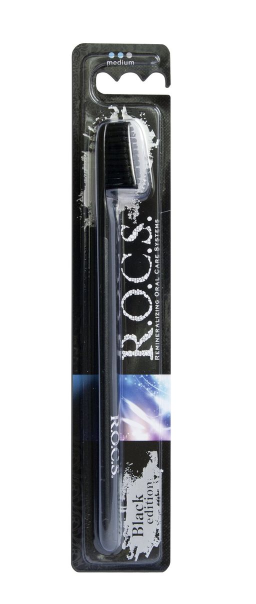 ROCS Зубная щетка Black edition classic, щетка зубная, средней жесткости, 1 шт.