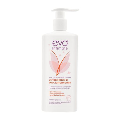 Evo Intimate Гель для интимной гигиены Успокоение и восстановление, гель, экстрамягкий с комплексом пантелакт, 250 мл, 1 шт.