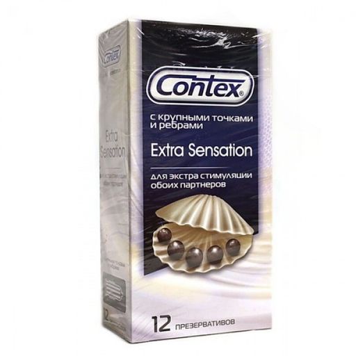 Презервативы Contex Extra sensation, презерватив, с крупными точками и ребрами, 12 шт.