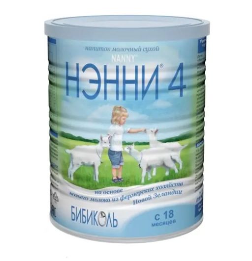 Нэнни 4, для детей с 18 месяцев, напиток молочный сухой, на основе козьего молока, 400 г, 1 шт.