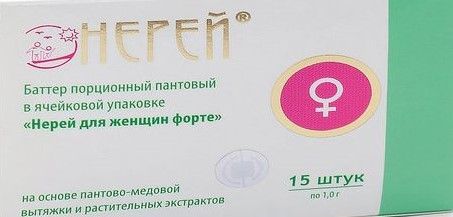 Нерей Форте для женщин баттер пантовый, суппозитории, 15 шт.