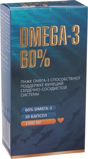 Омега-3 60%, капсулы, 30 шт.