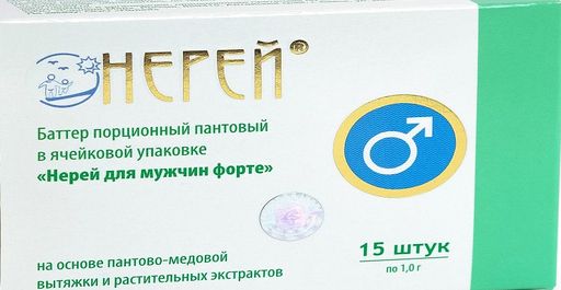 Нерей Форте для мужчин баттер пантовый, 1000 мг, суппозитории ректальные, 15 шт.