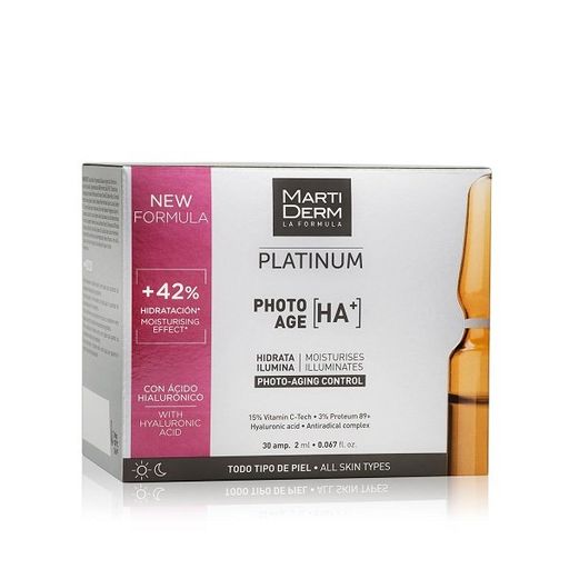 MartiDerm Platinum Коррекция фотостарения Гиалуроновая кислота+, сыворотка, 2 мл, 30 шт.